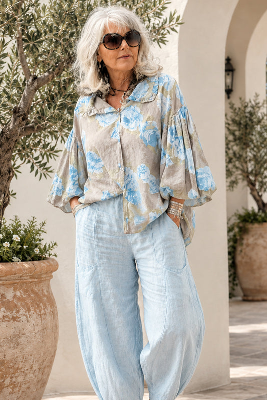 Lisa Linen Pants Blue