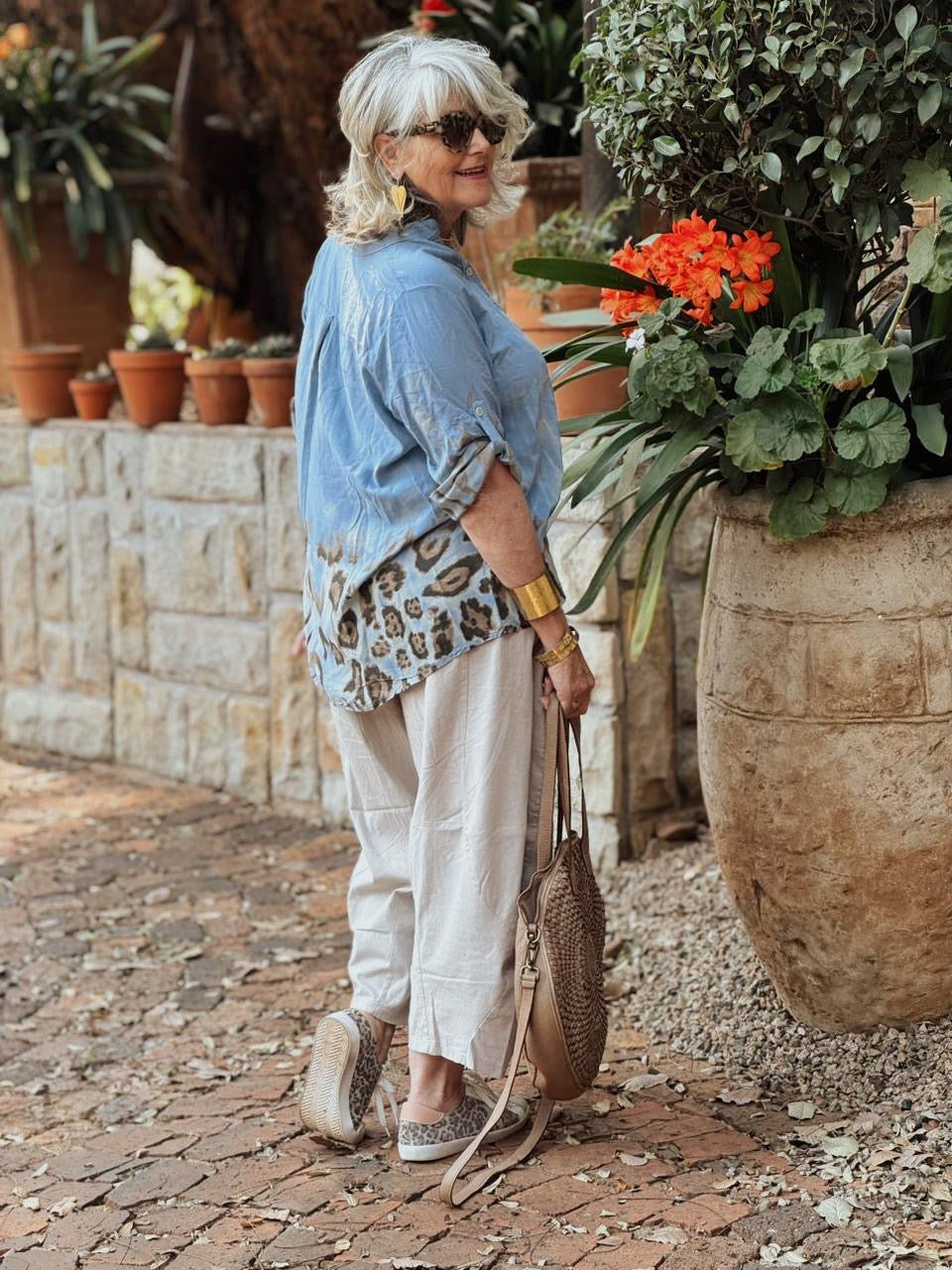 Leopard Glitter Pocket top