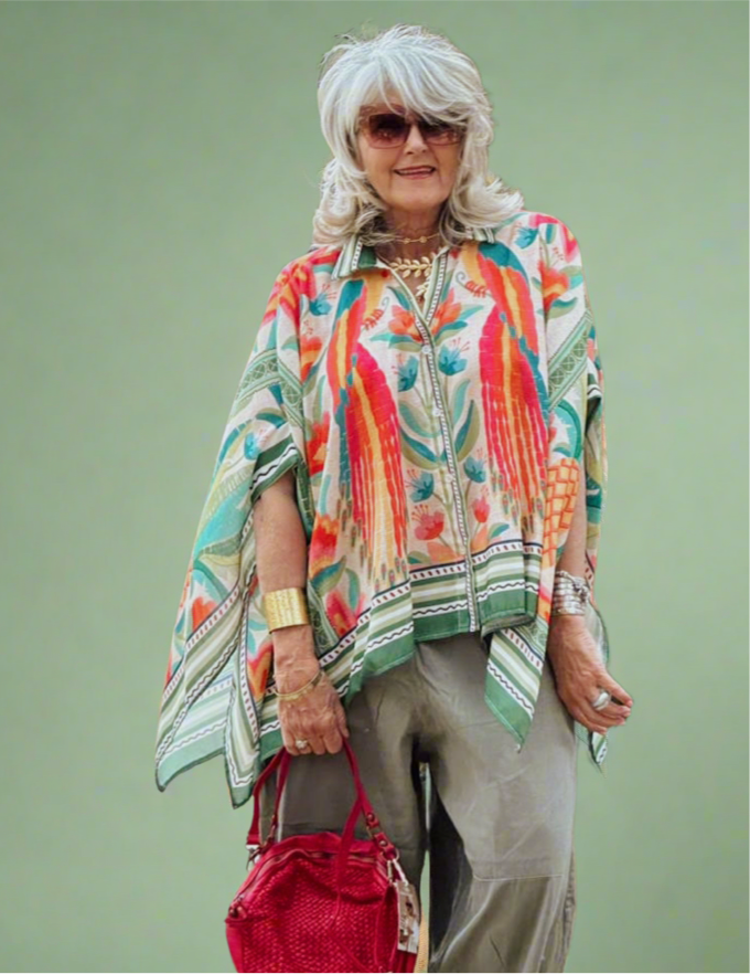 Peacock Print top