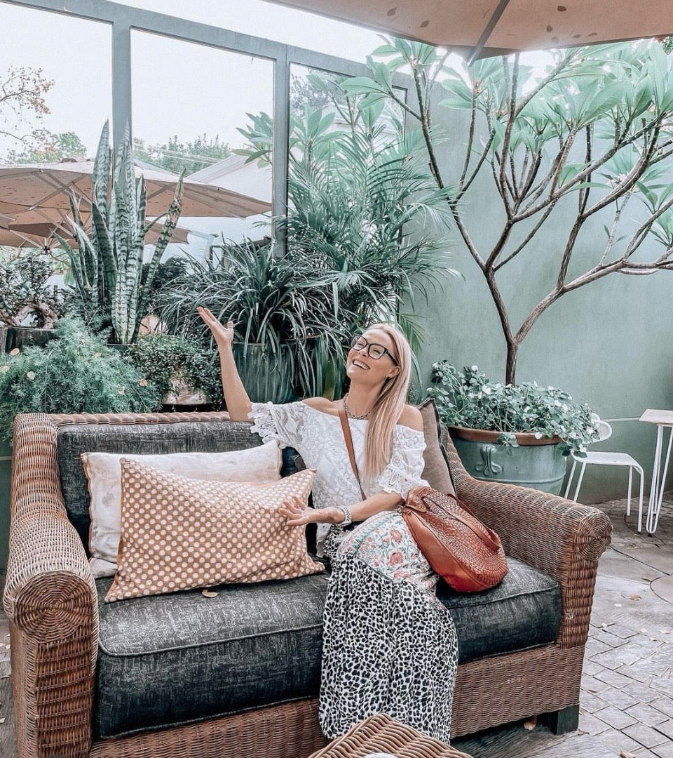 Big round leather bag