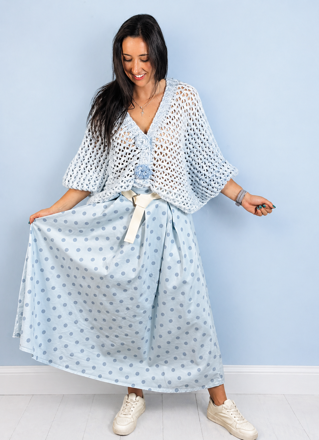 Mandy Polka Skirt Blue