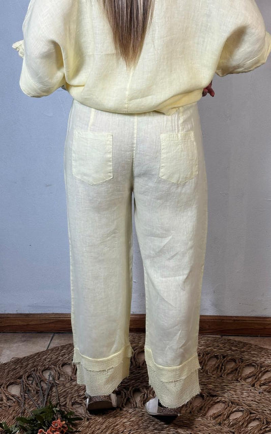 Della Linen Pants Yellow