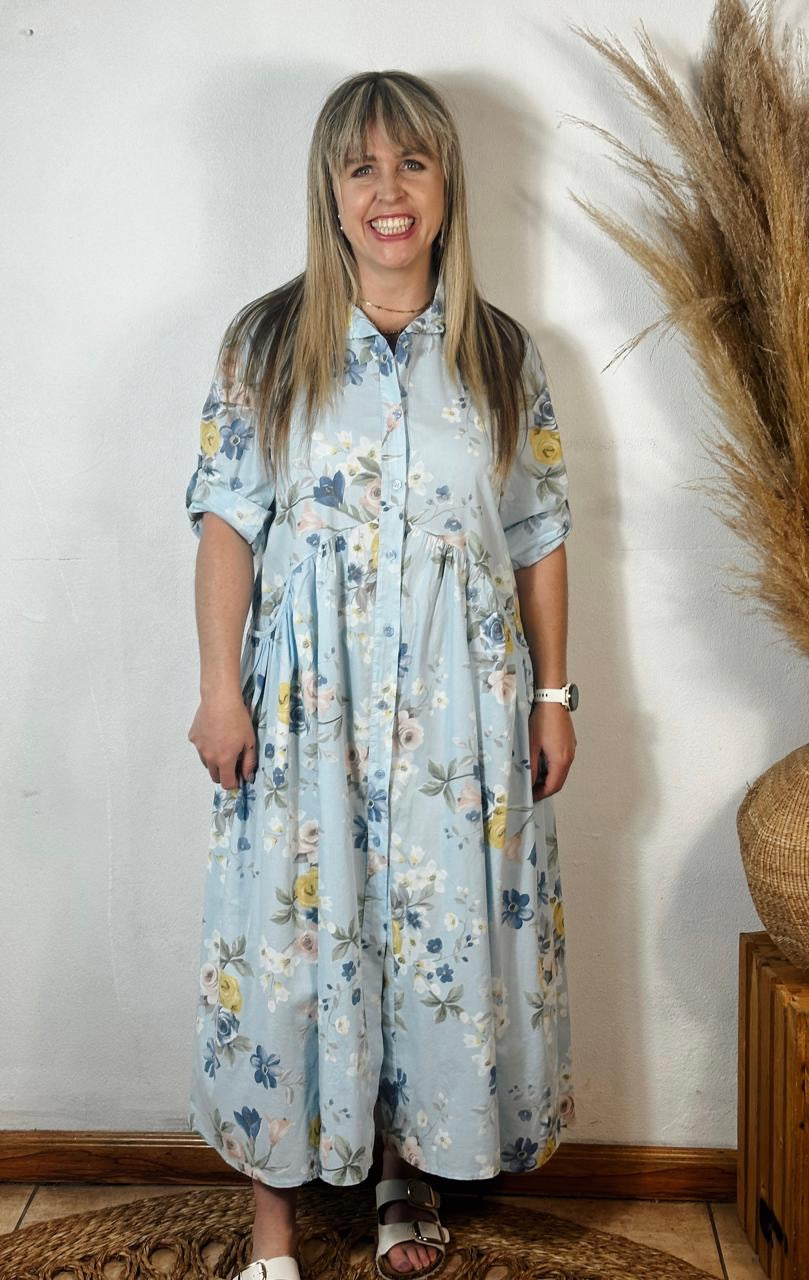Vintage Dress L/Blue