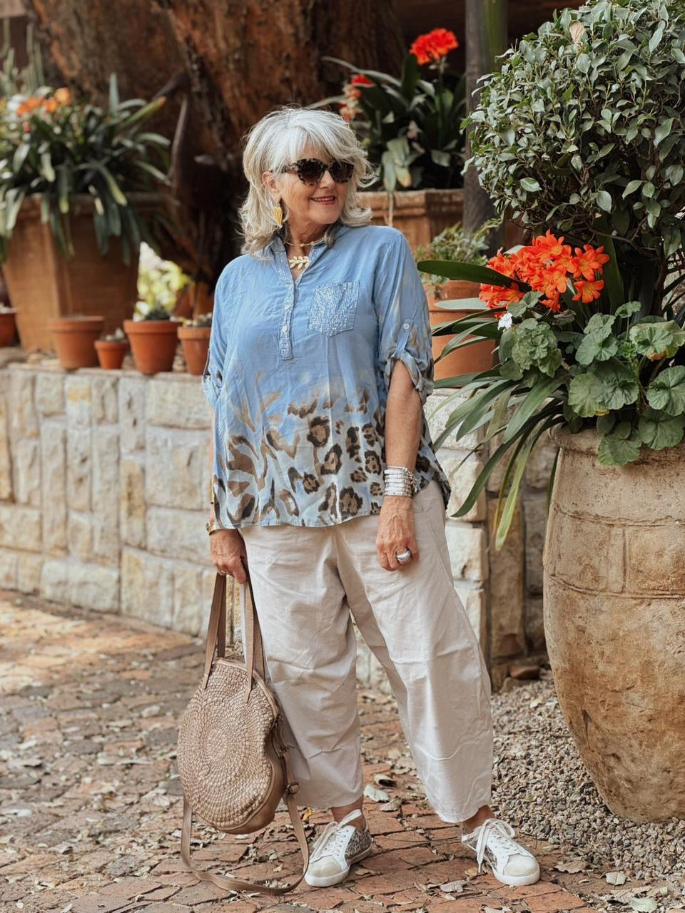 Leopard Glitter Pocket top