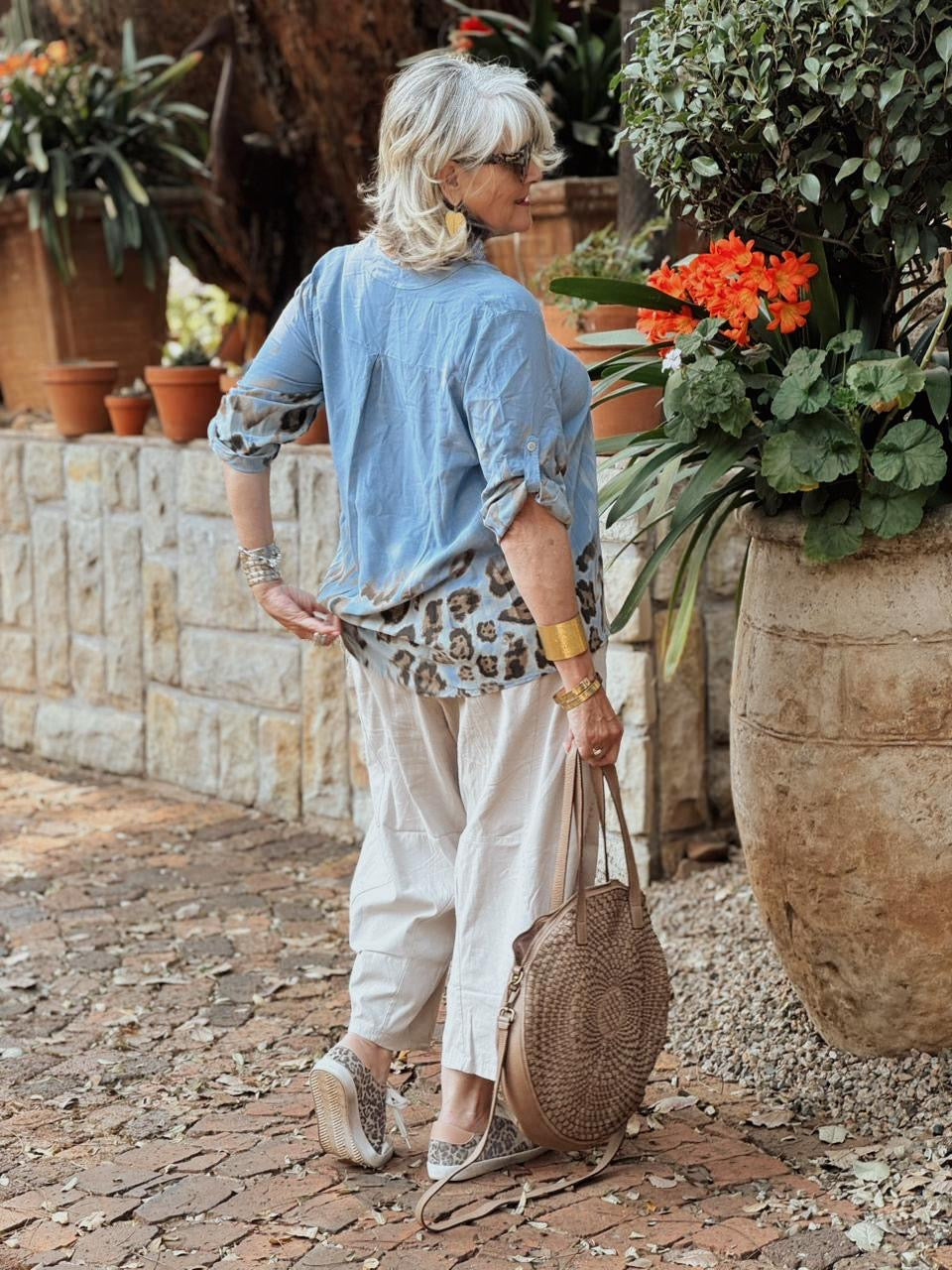 Leopard Glitter Pocket top