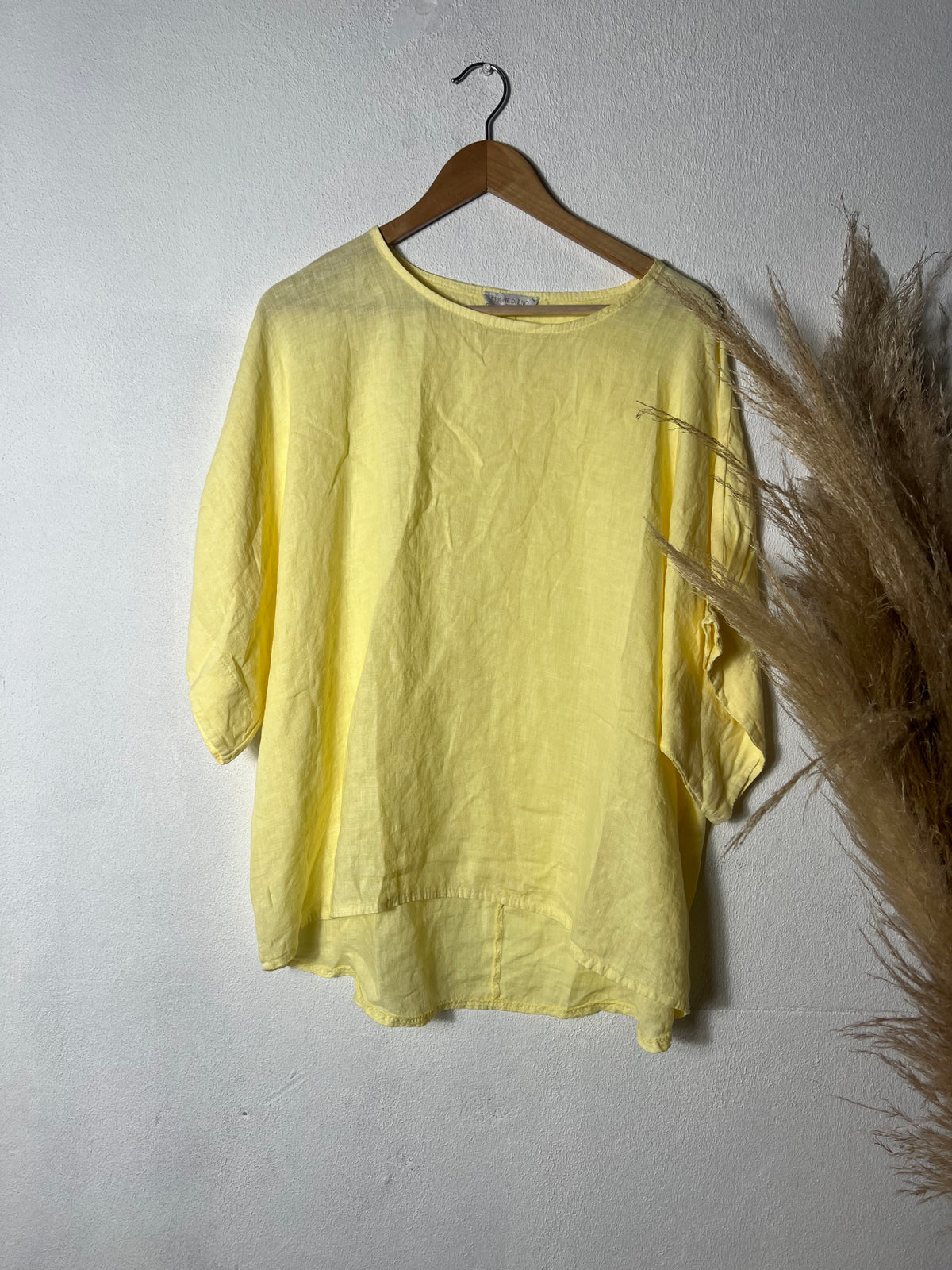 Della Linen Top Yellow