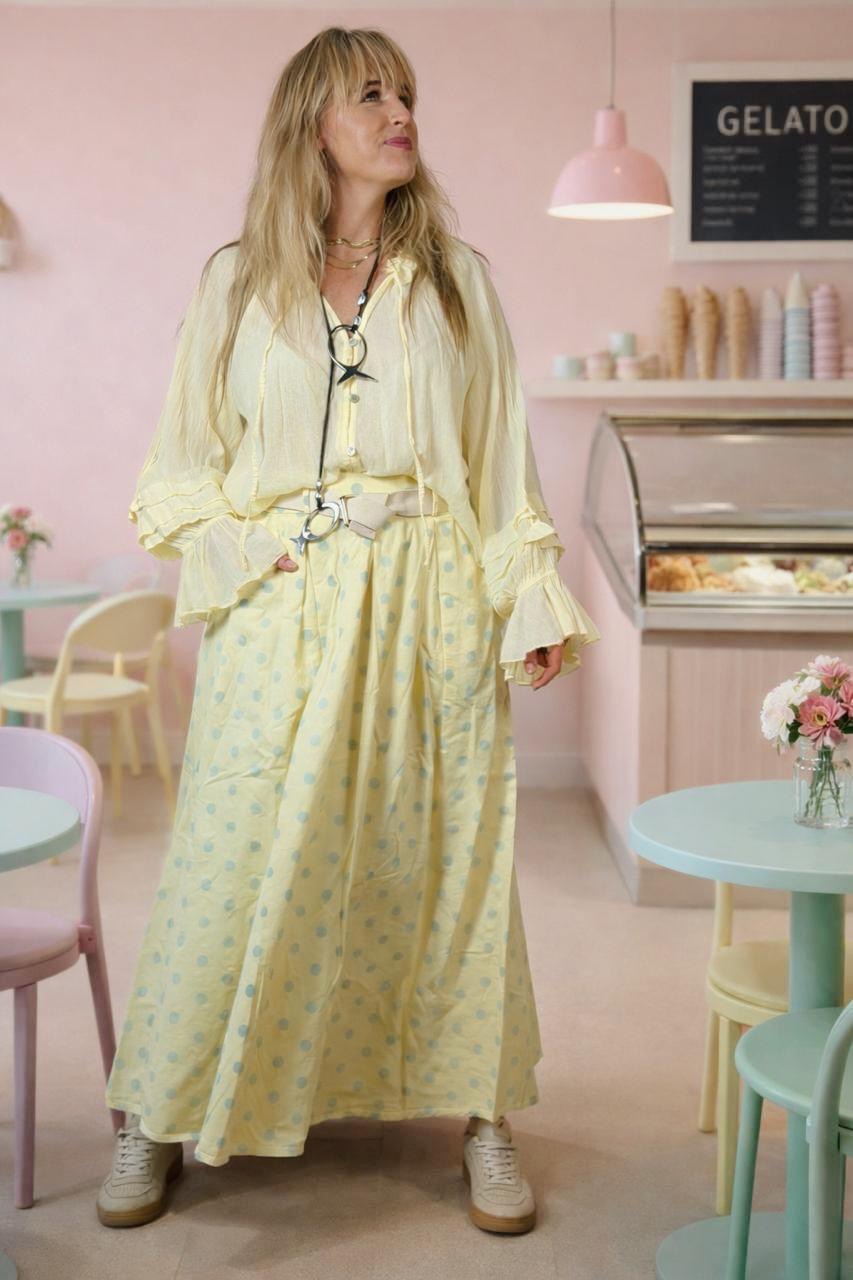 Mandy Polka Skirt Yellow