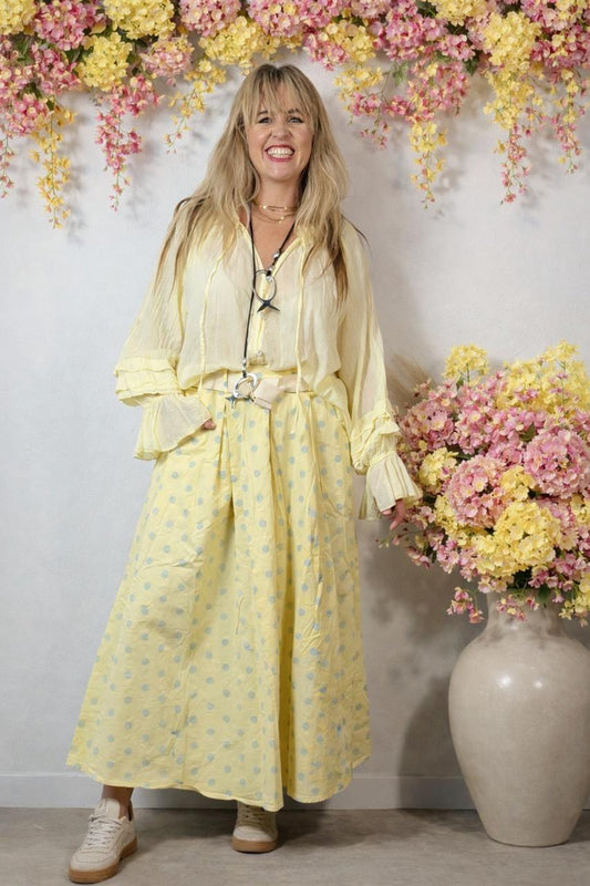 Mandy Polka Skirt Yellow