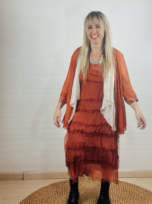 Glitter silk over jacket