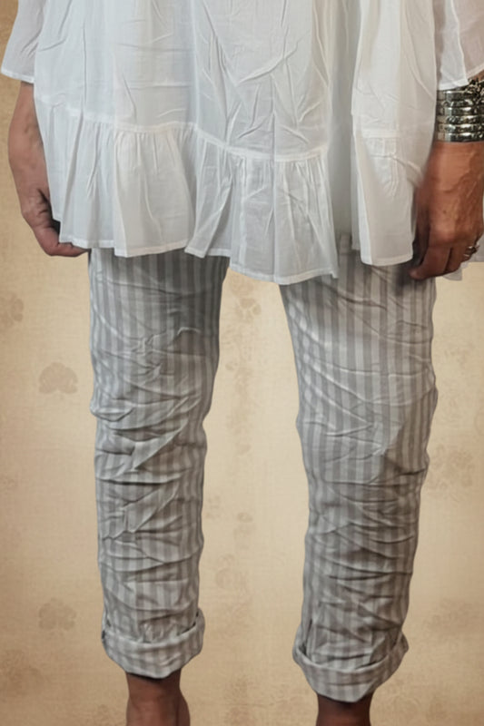 Stripe Magic Pants Grey