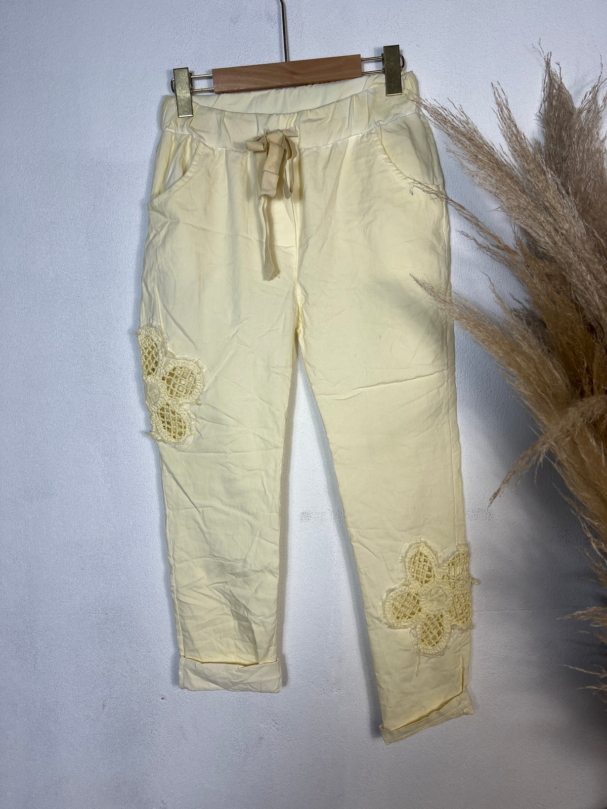 Embroided Magic Pants Yellow
