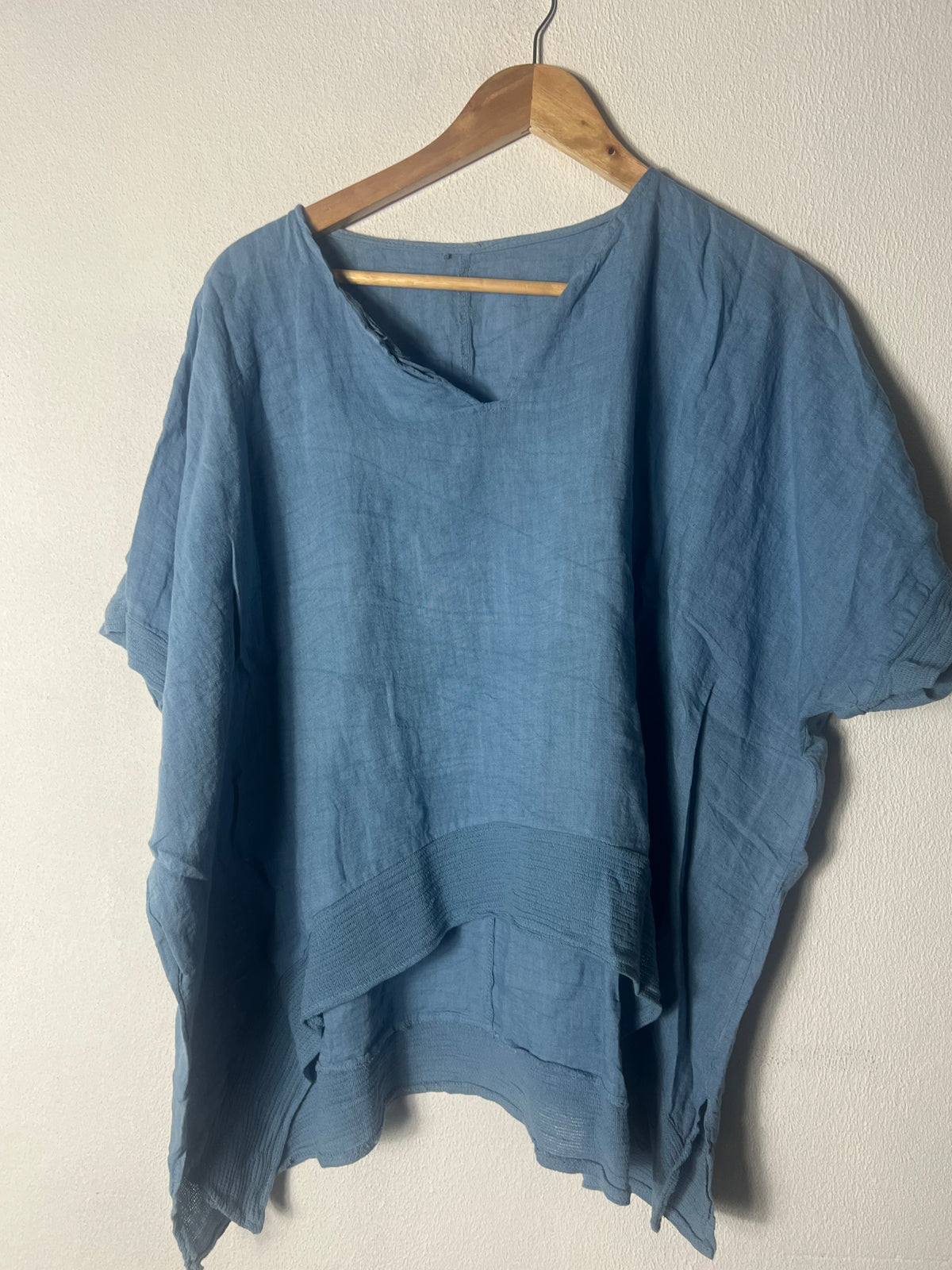 Chelsea Linen Top Blue