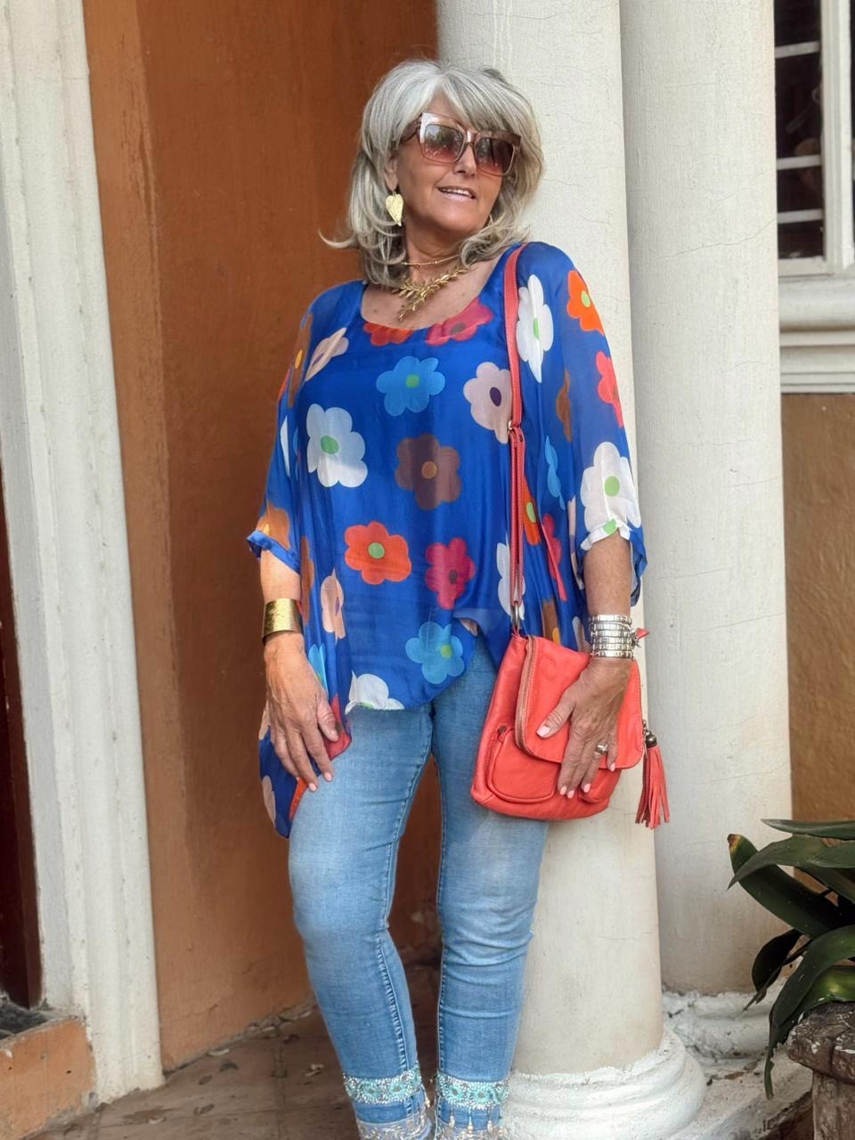 Daisy silk top