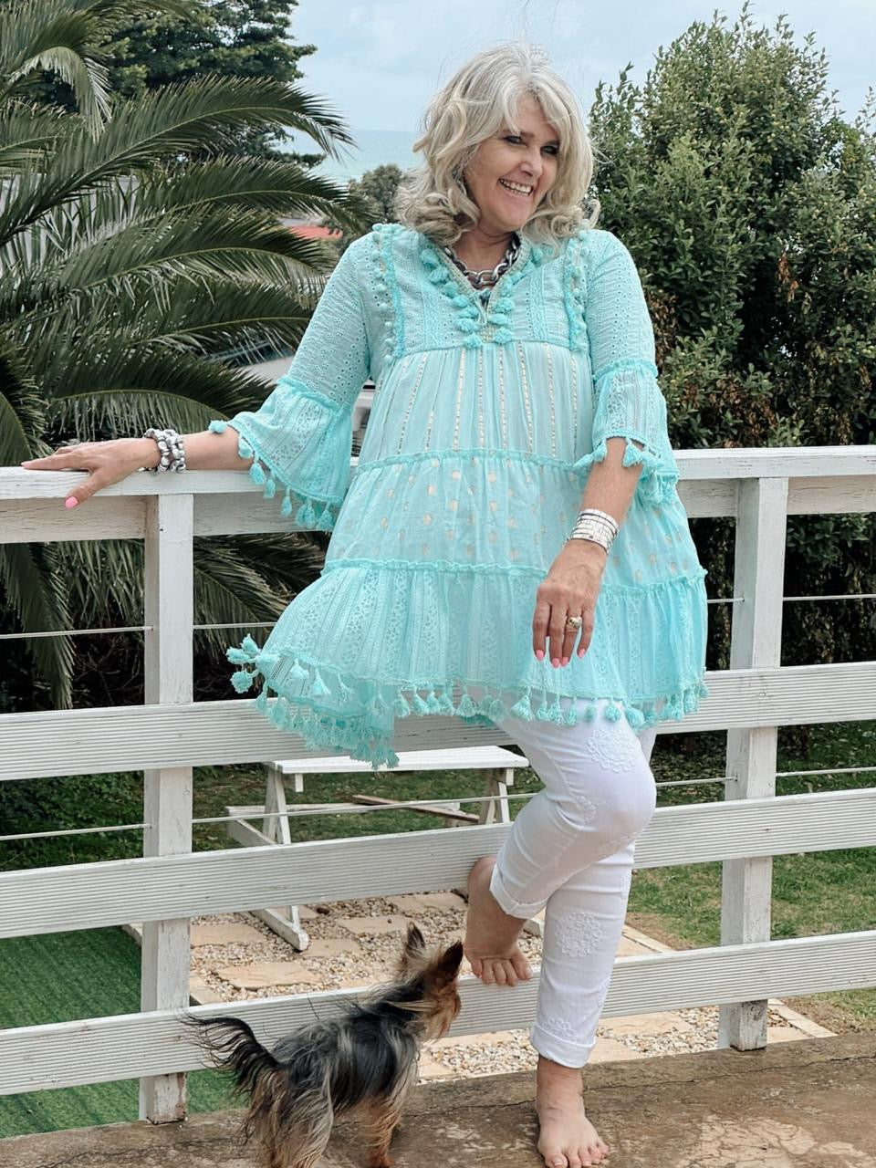 Georgette tassel dress