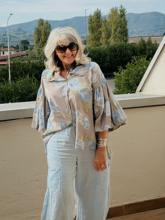Lisa Linen Pants Blue