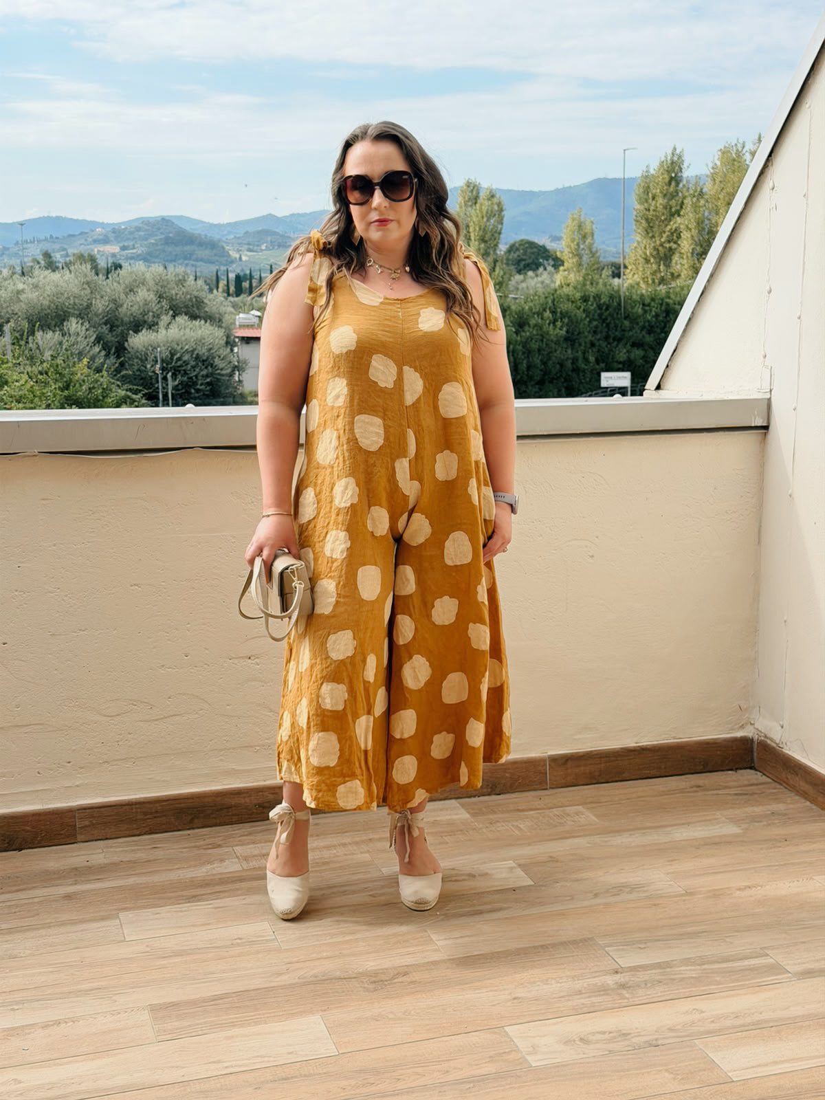 Polka Jumpsuit Mustard
