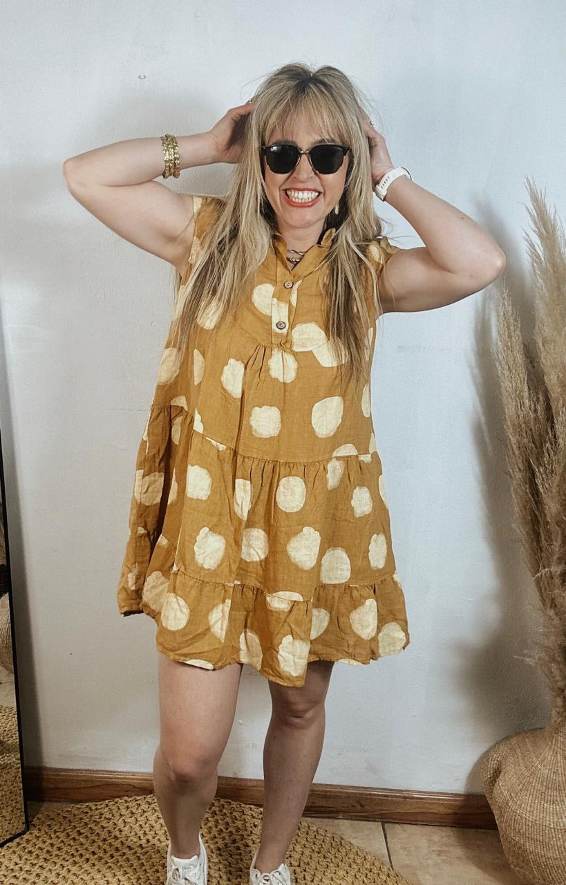 Polka Linen Dress