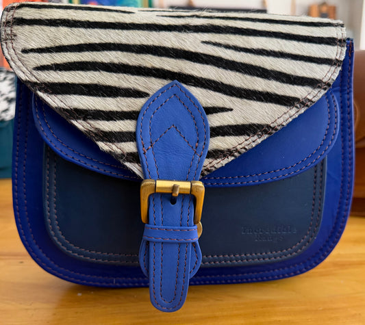 Blue zebra bag