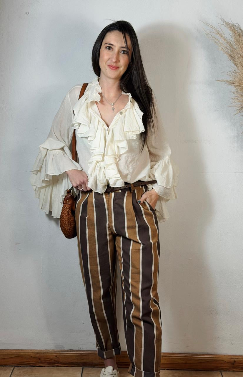 Stripe Pants Brown