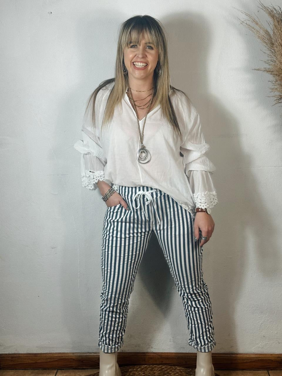 Stripe Magic Pants Blue