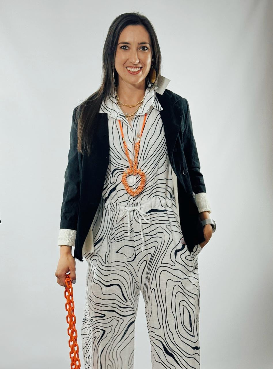 Zebra Linen Jumpsuit