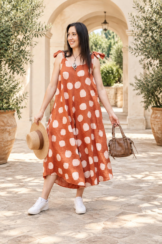 Polka Jumpsuit Rust