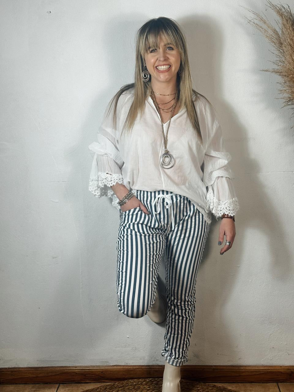 Stripe Magic Pants Blue