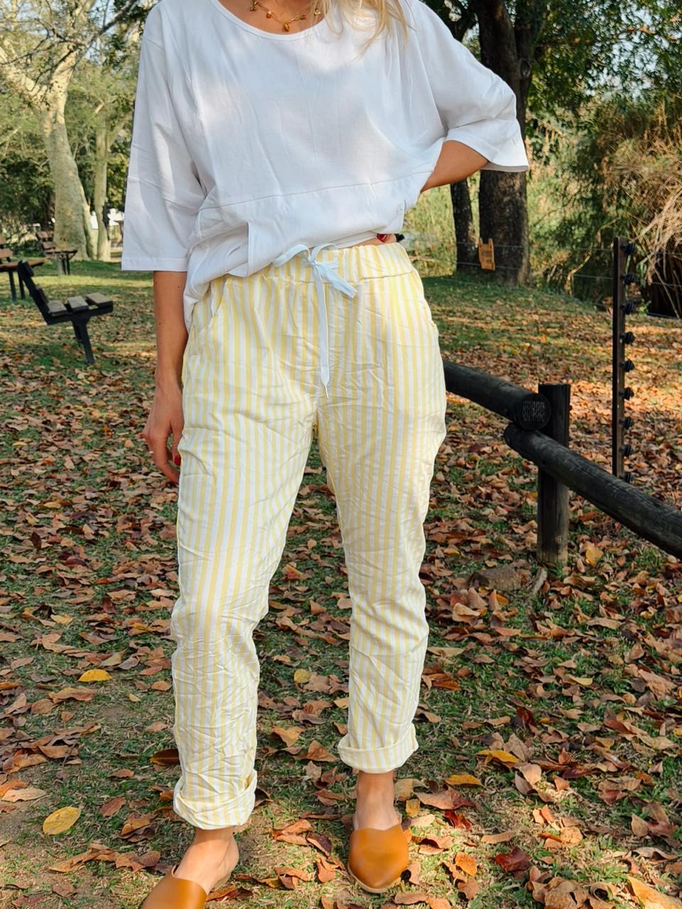 Stripe Magic Pants Yellow