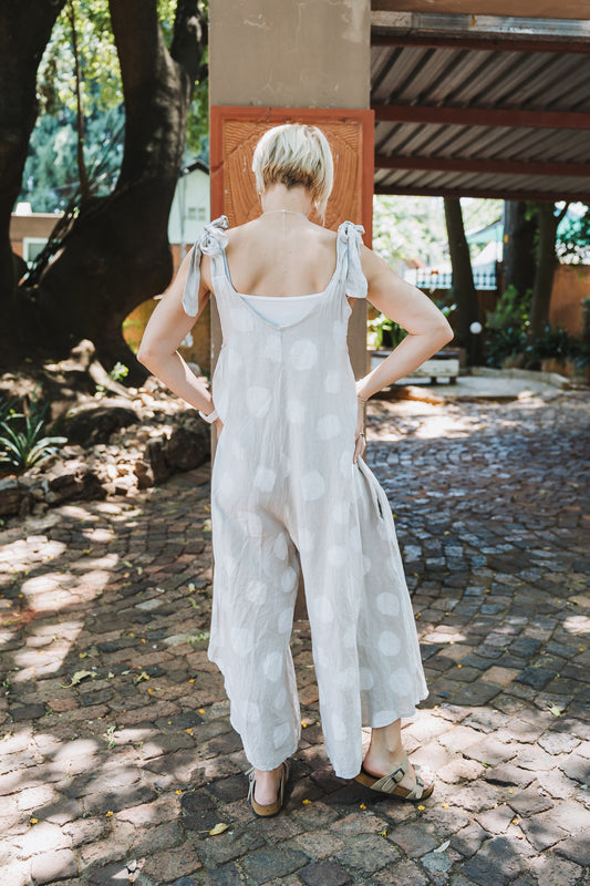 Polka Jumpsuit Stone
