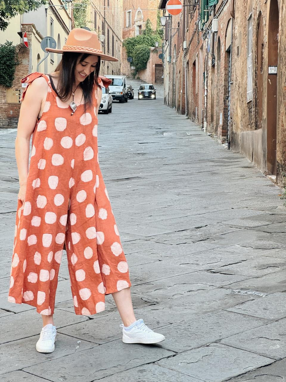Polka Jumpsuit Rust