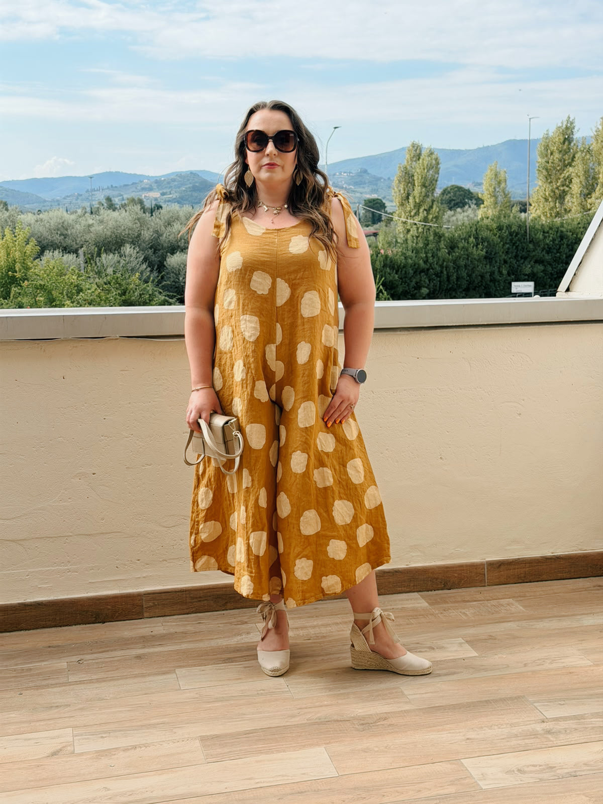 Polka Jumpsuit Mustard