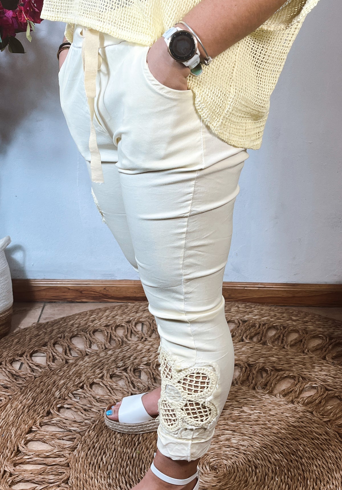 Embroided Magic Pants Yellow