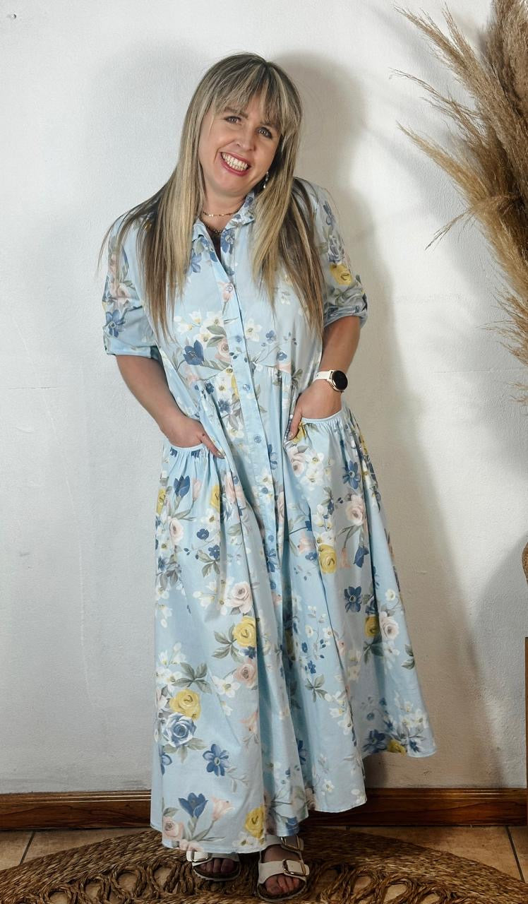 Vintage Dress L/Blue