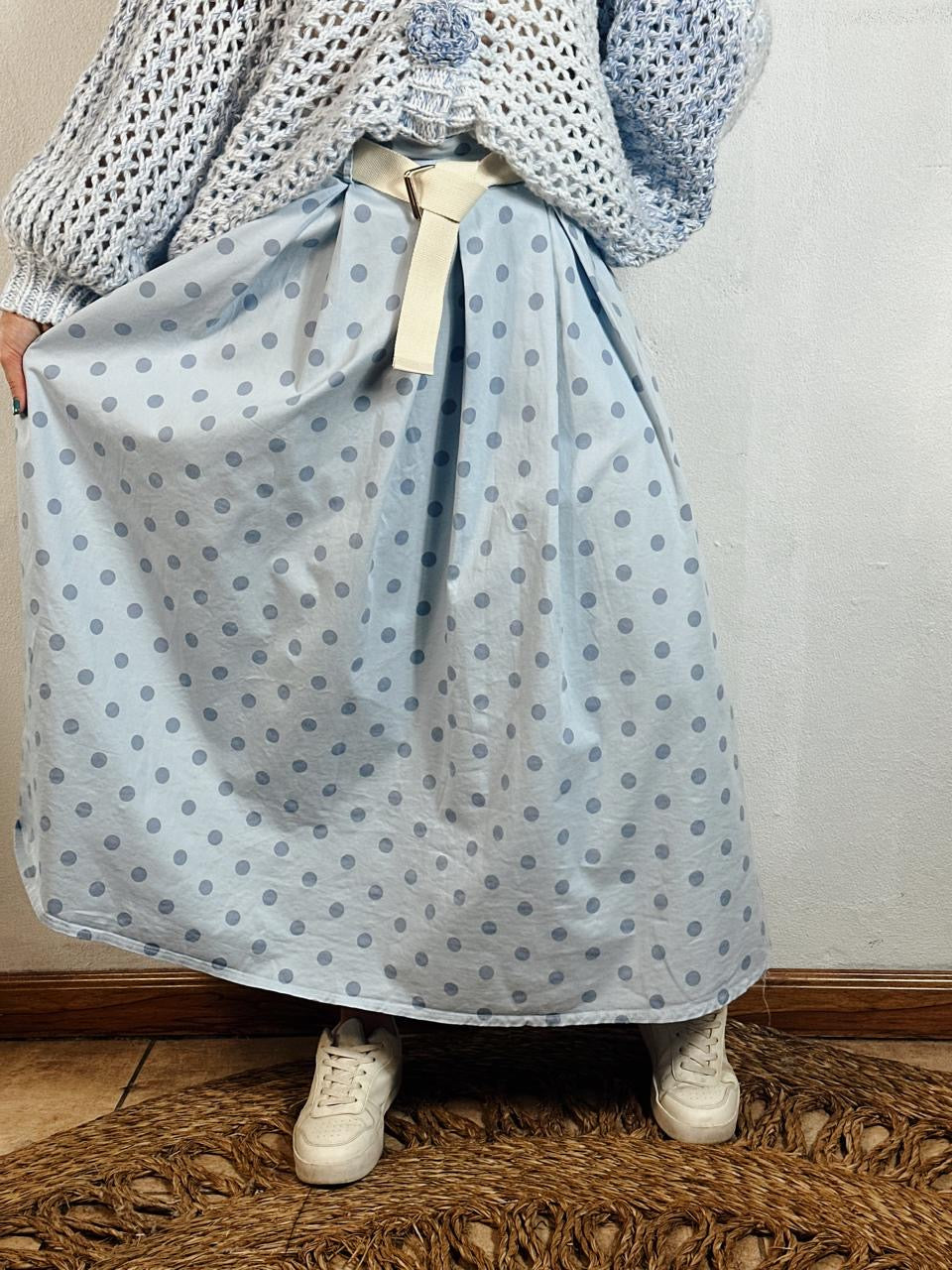 Mandy Polka Skirt Blue