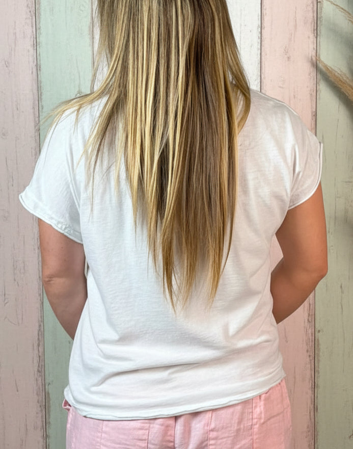 Embroided Top White