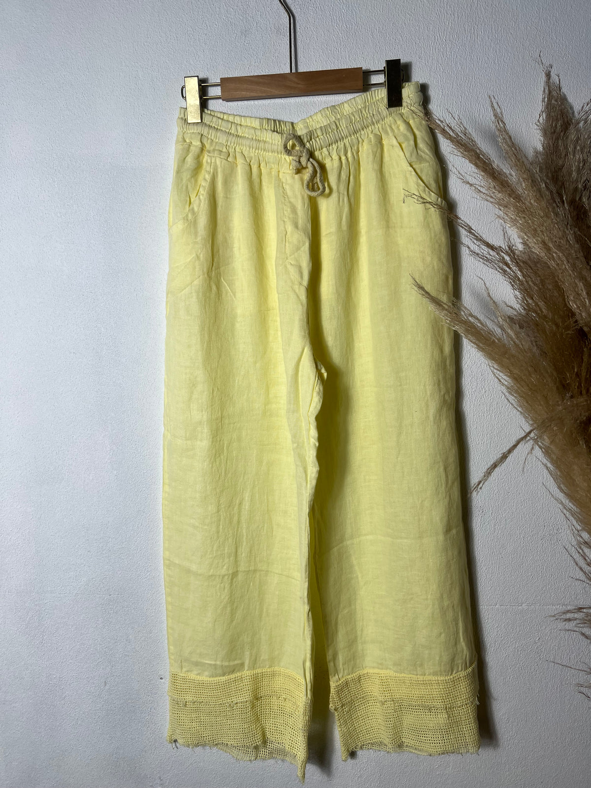 Della Linen Pants Yellow