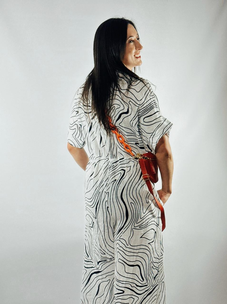 Zebra Linen Jumpsuit