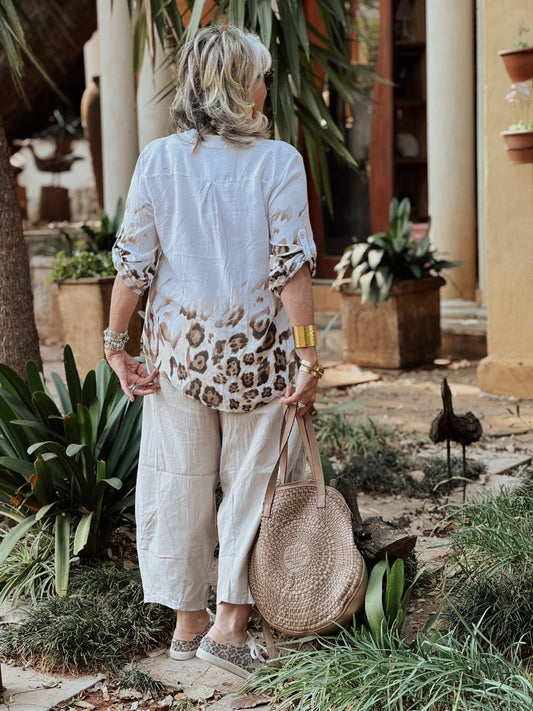 Leopard Glitter Pocket top
