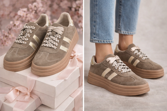 Bree hazelnut and gold julz shoe