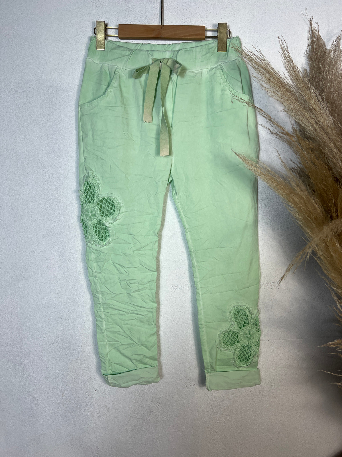 Embroided Magic Pants Mint
