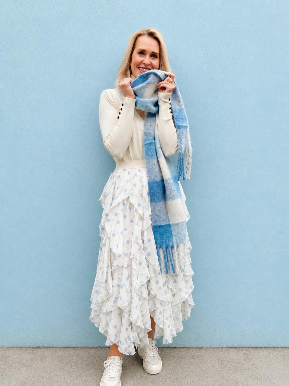 Funky Polka Skirt White