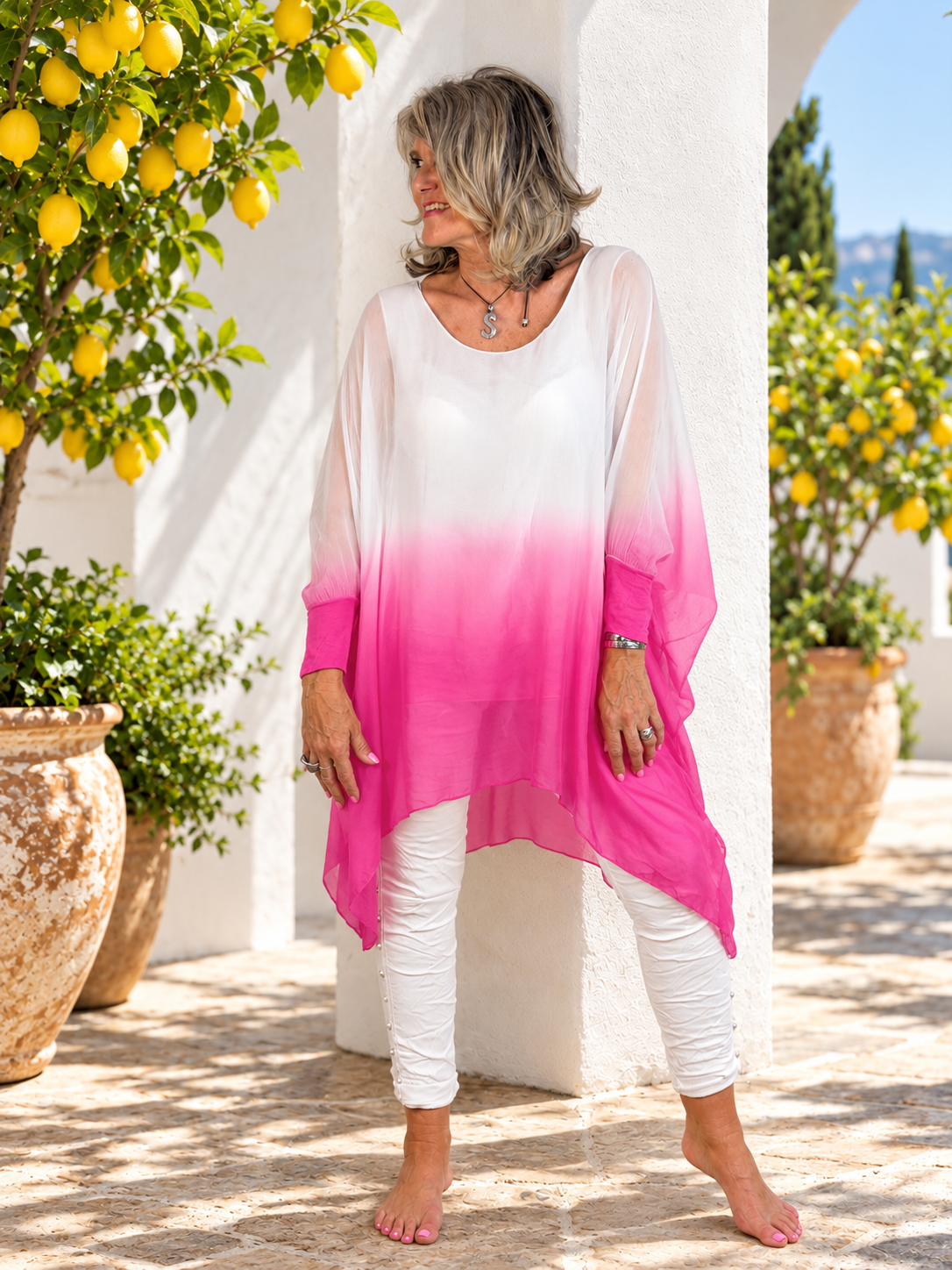 Sophie Silk Top Pink