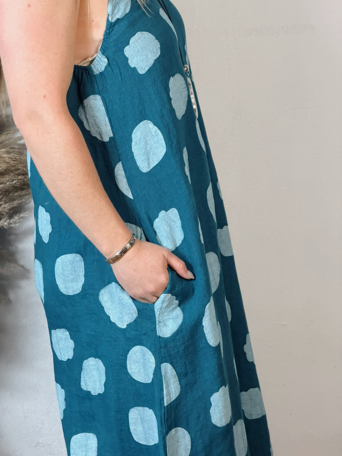 Polka Jumpsuit Teal