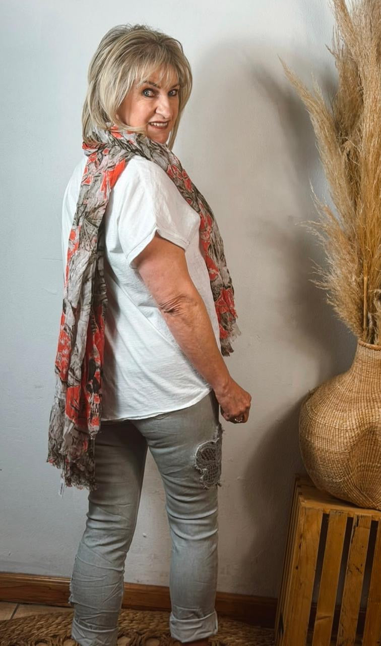 Embroided Magic Pants Grey