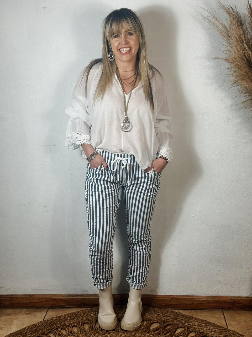 Stripe Magic Pants Blue