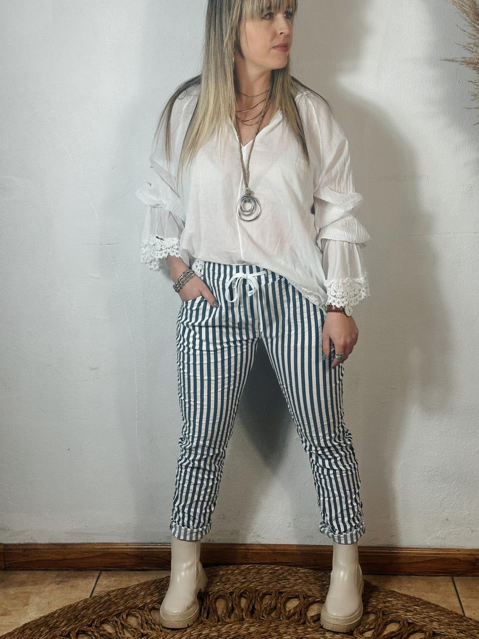 Stripe Magic Pants Blue