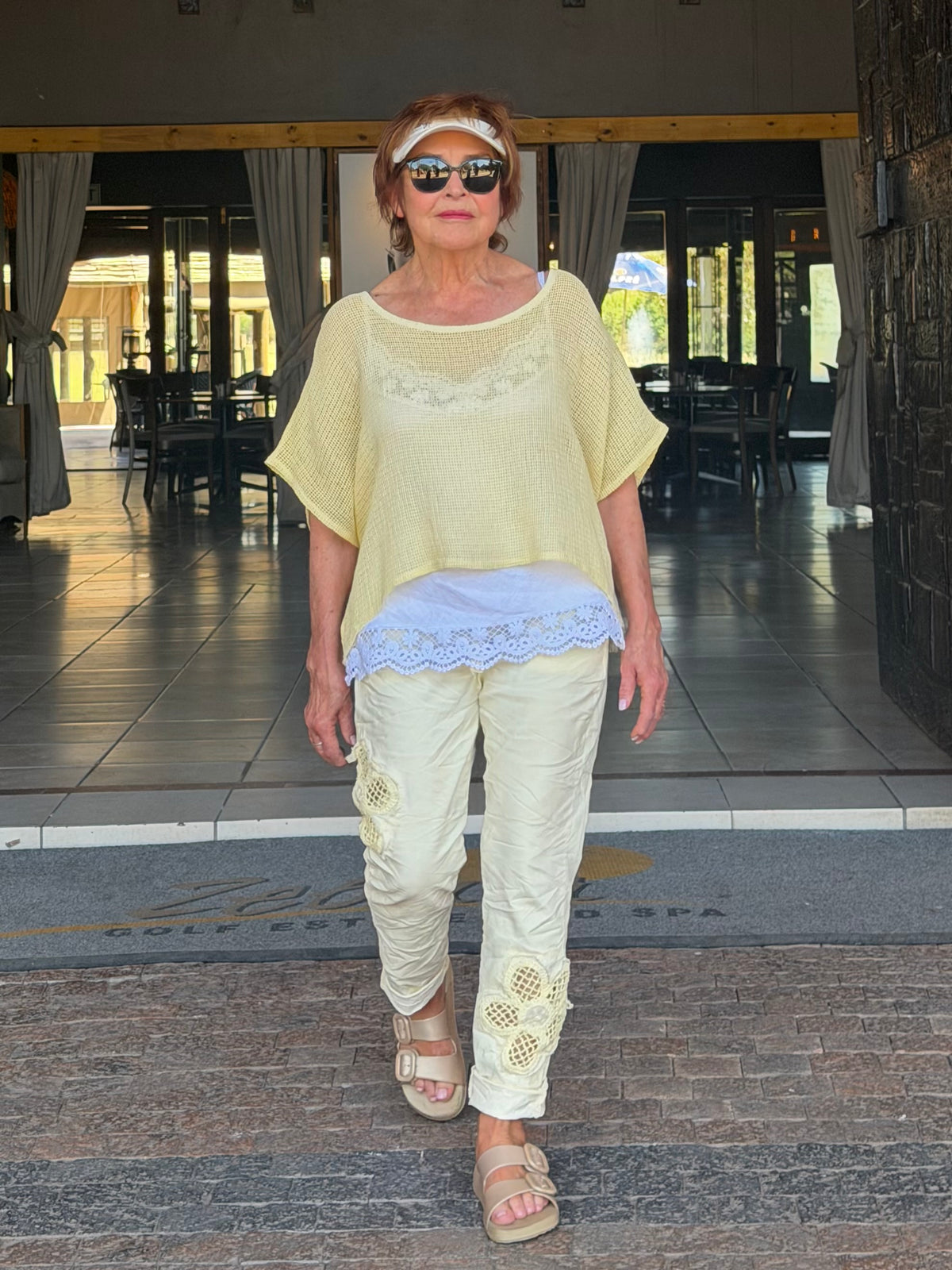 Embroided Magic Pants Yellow