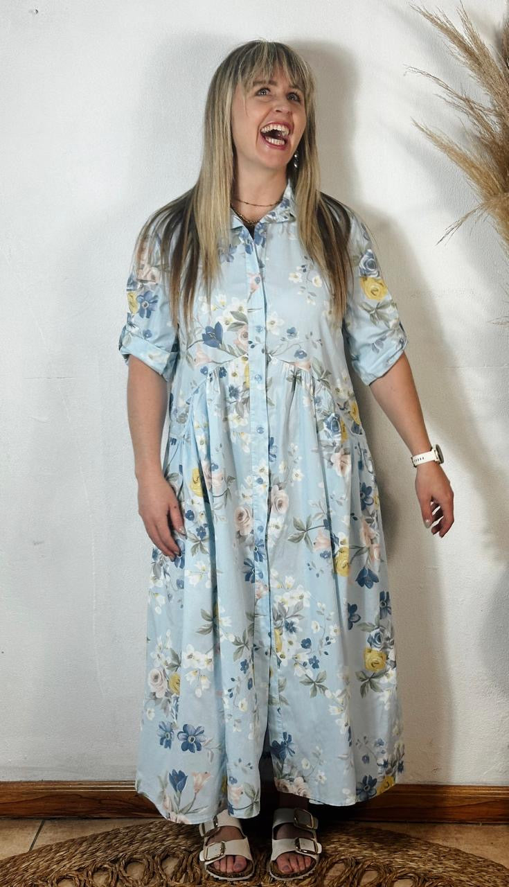 Vintage Dress L/Blue