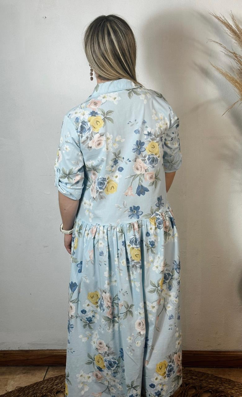 Vintage Dress L/Blue
