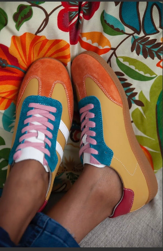 Shiloh amber  orange white and blue julz shoe